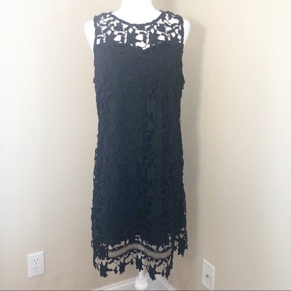Francesca’s Lace Black Sleeveless Dress NWT -Large - Picture 1 of 10